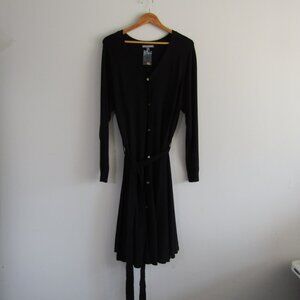 Jessica London Knit Sweater Shirt Dress 22/24 Black NWOT Casual Capsule Wardrobe